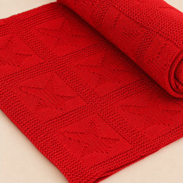 Knit Blanket - Red Star
