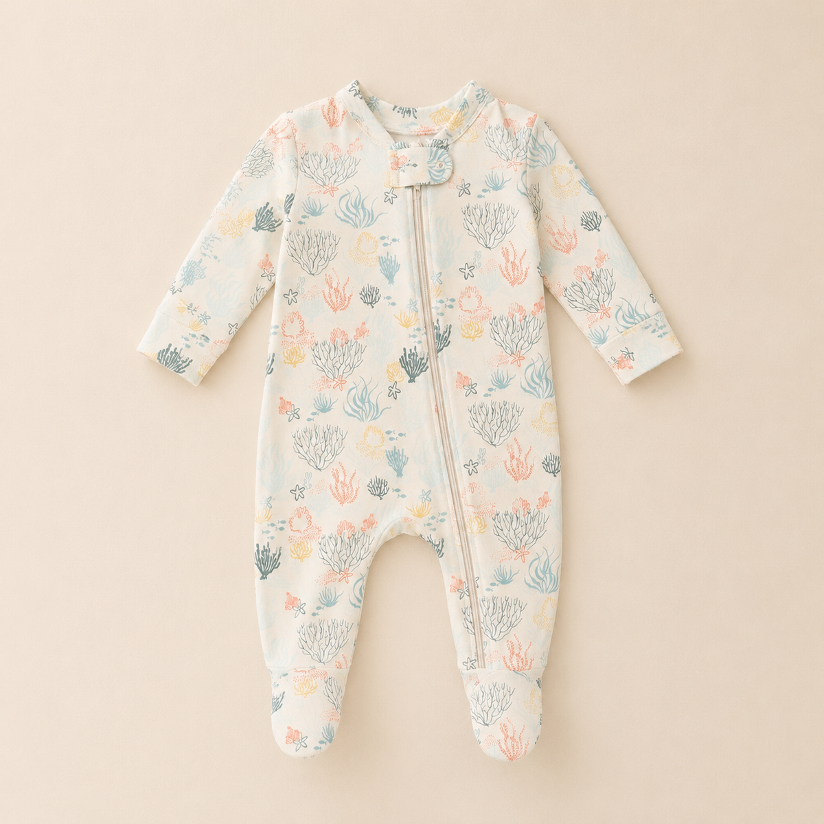 Reef Print Organic Cotton Baby Footsie