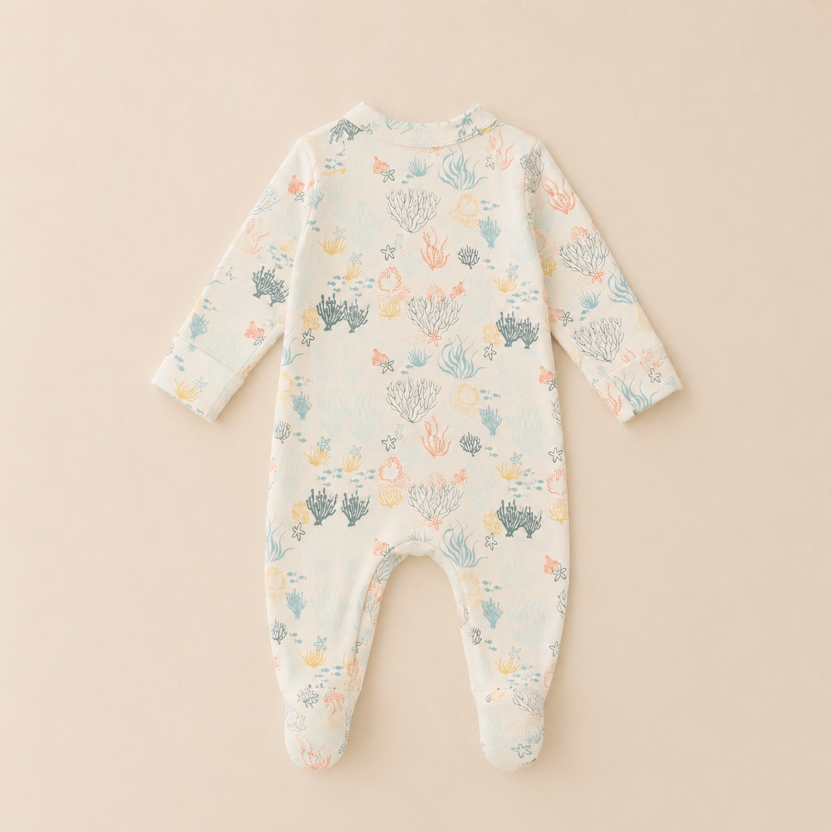 Reef Print Organic Cotton Baby Footsie