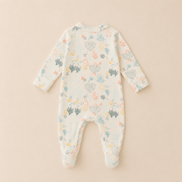 Reef Print Organic Cotton Baby Footsie