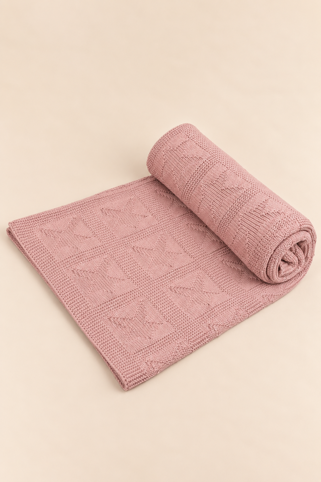 Knit Blanket - Rose Pink Star