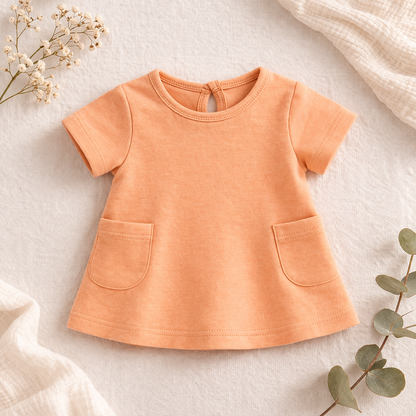 Organic Cotton Baby Dress Peach - ITSYBOO