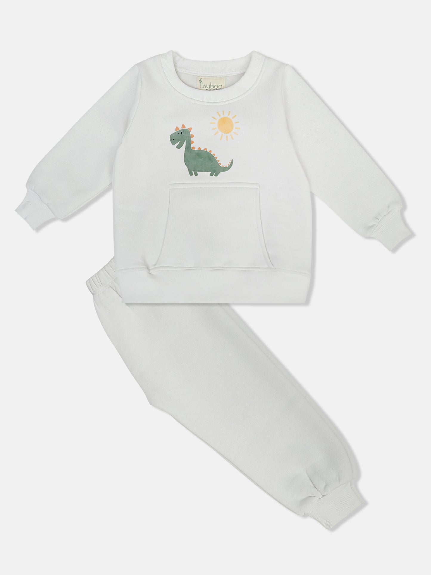 Boys’ Winter Sweatshirt & Bottom Set – Dinosaur & Sun Print - ITSYBOO