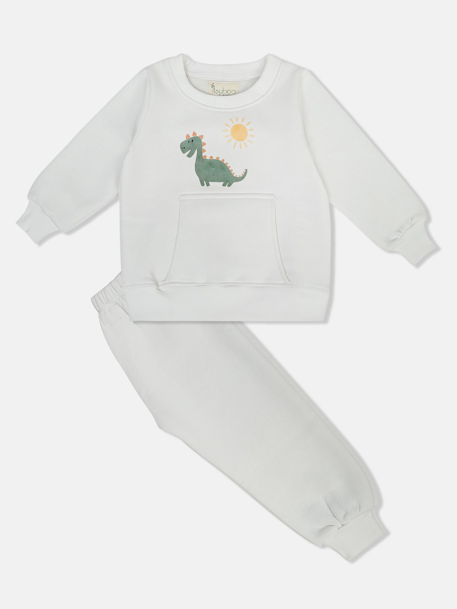 Boys’ Winter Sweatshirt & Bottom Set – Dinosaur & Sun Print - ITSYBOO