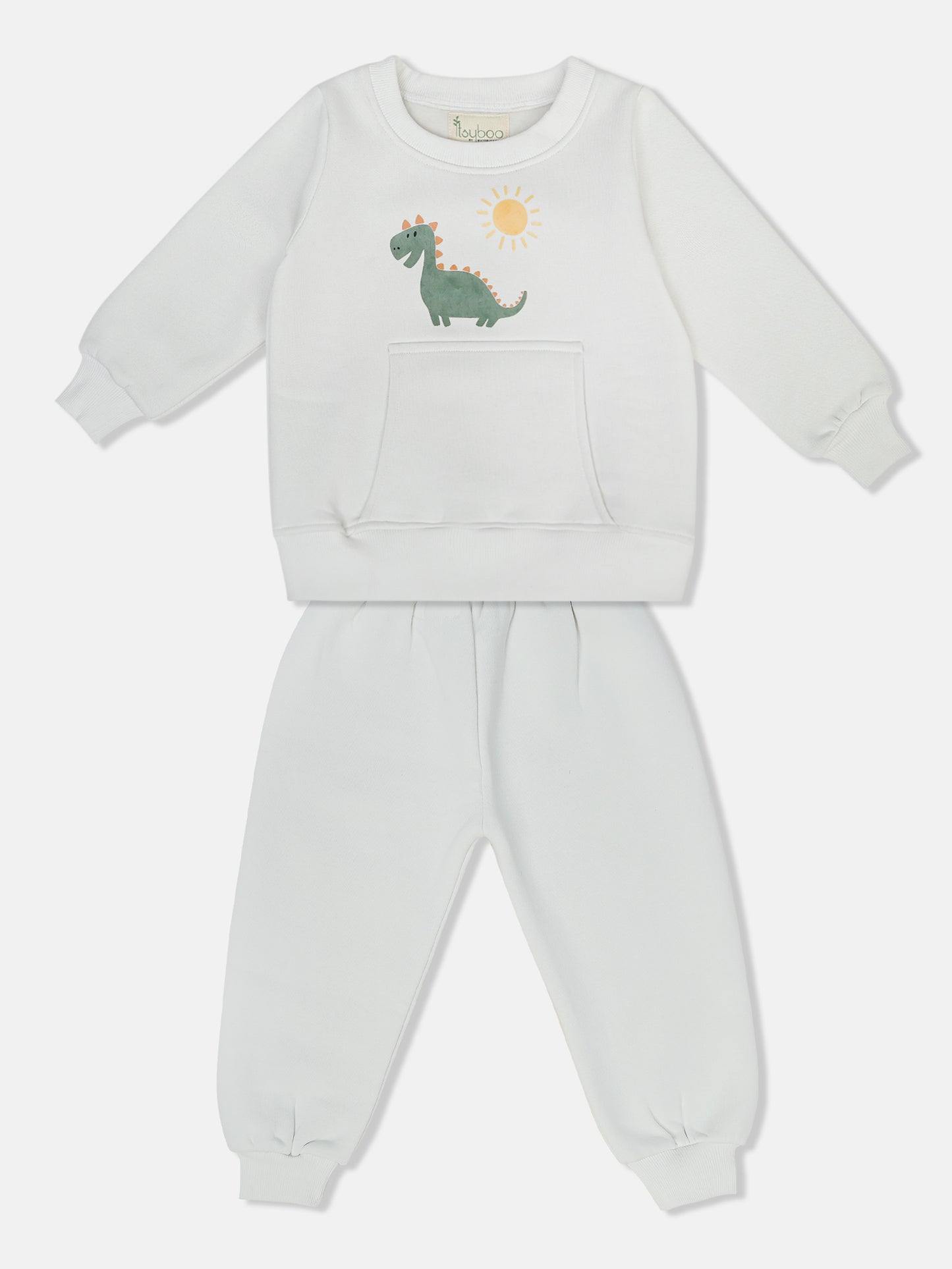 Boys’ Winter Sweatshirt & Bottom Set – Dinosaur & Sun Print - ITSYBOO