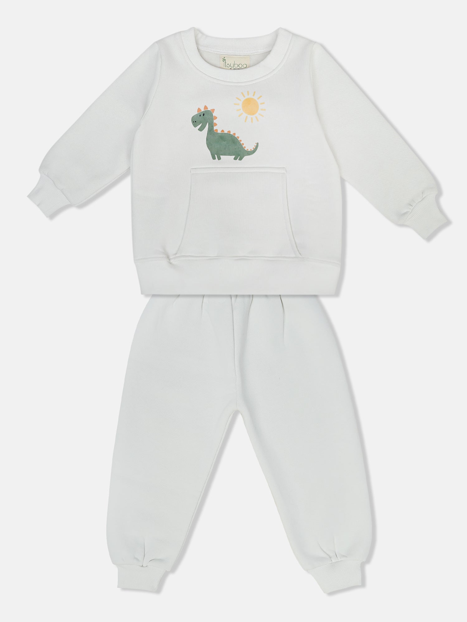 Boys’ Winter Sweatshirt & Bottom Set – Dinosaur & Sun Print - ITSYBOO
