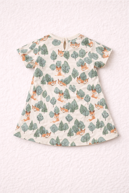 Organic Cotton Baby Dress Fox Print - ITSYBOO
