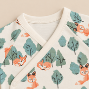 Fox Print Half Sleeve Baby Kimono
