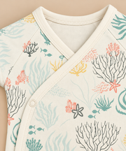 Reef Print Half Sleeve Baby Kimono