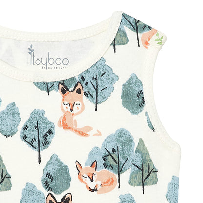SLEEVELESS ONESIE- CRAFTY FOX - ITSYBOO