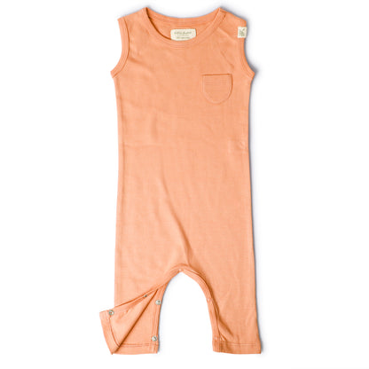 SLEEVELESS ROMPER- CORAL BLUSH - ITSYBOO