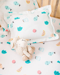 COT SHEET AND PILLOW- SMOOTHIE