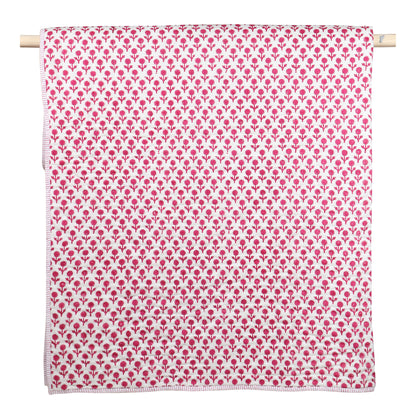 FLOWER HAND BLOCK PRINTED QUILT- PINK - ITSYBOO