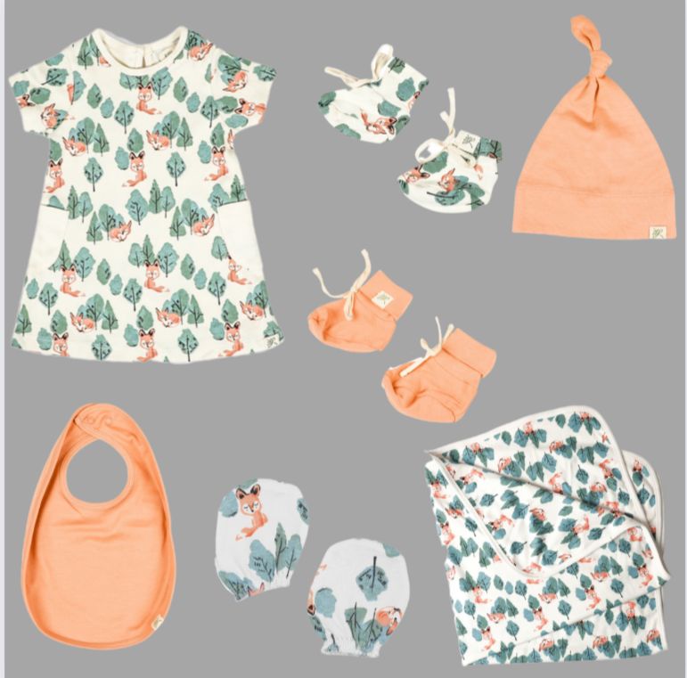 BABY SHOWER GIFT SET- CRAFTY FOX & CORAL BLUSH - ITSYBOO