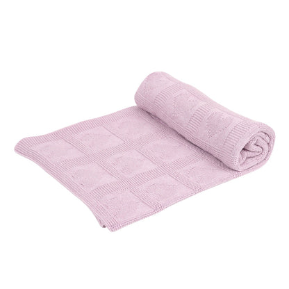 KNIT BLANKET- MAUVE HEART - ITSYBOO