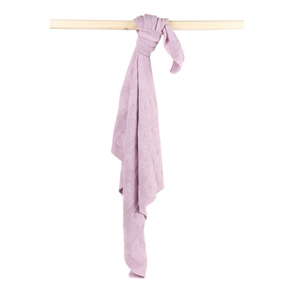 KNIT BLANKET- MAUVE HEART - ITSYBOO