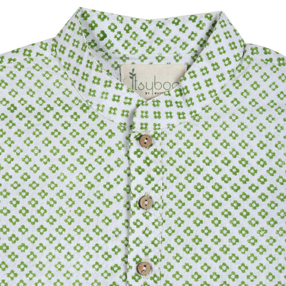 KURTA PYJAMA- GREEN BLOCK - ITSYBOO