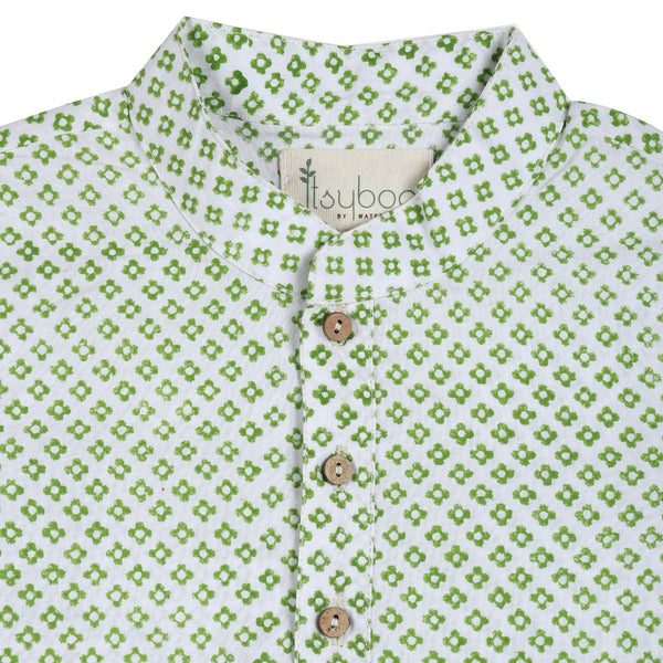 KURTA PYJAMA- GREEN BLOCK