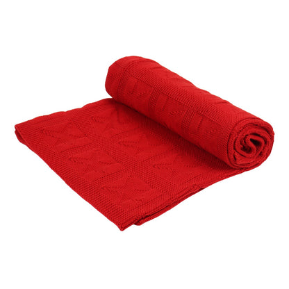 KNIT BLANKET- RED STAR - ITSYBOO