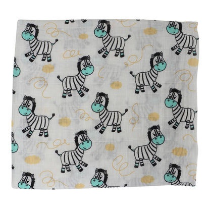 ZEBRA AND FISH MUSLIN SWADDLE - ITSYBOO