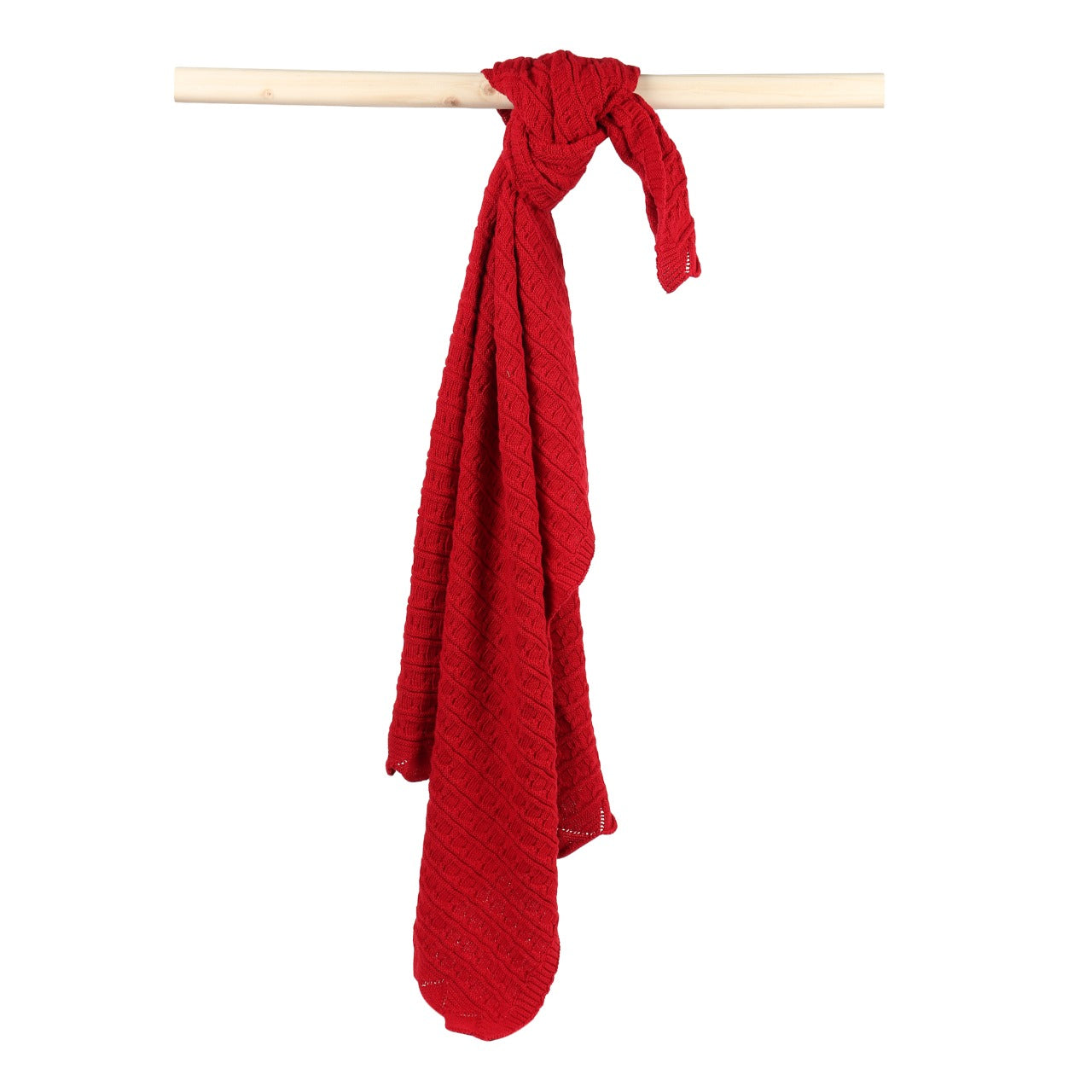 KNIT BLANKET- MAROON FRILL - ITSYBOO