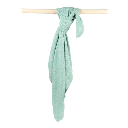KNIT BLANKET- GREEN CABLE - ITSYBOO