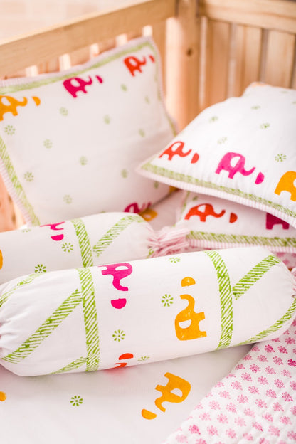 BABY BEDDING SET- COLOURFUL ELEPHANT - ITSYBOO