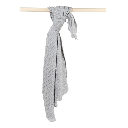 KNIT BLANKET- GREY FRILL - ITSYBOO