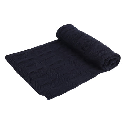 KNIT BLANKET- NAVY STAR - ITSYBOO