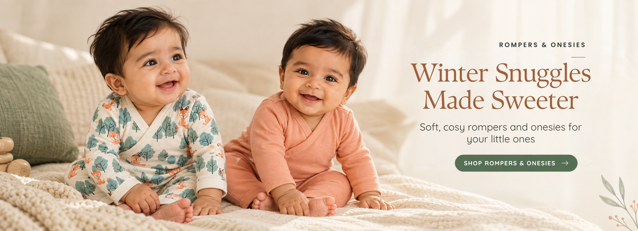 Winter Snuggles Made Sweeter - Soft, cosy rompers and onesies